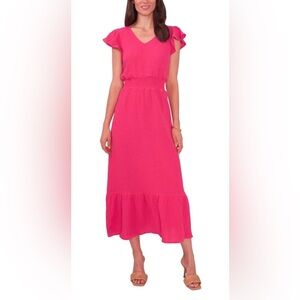 Vince Camuto Vibrant Pink Midi Dress